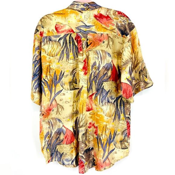 One Eight Hundred Silk Colorful Abstract Men’s Shirt M - Picture 2 of 6